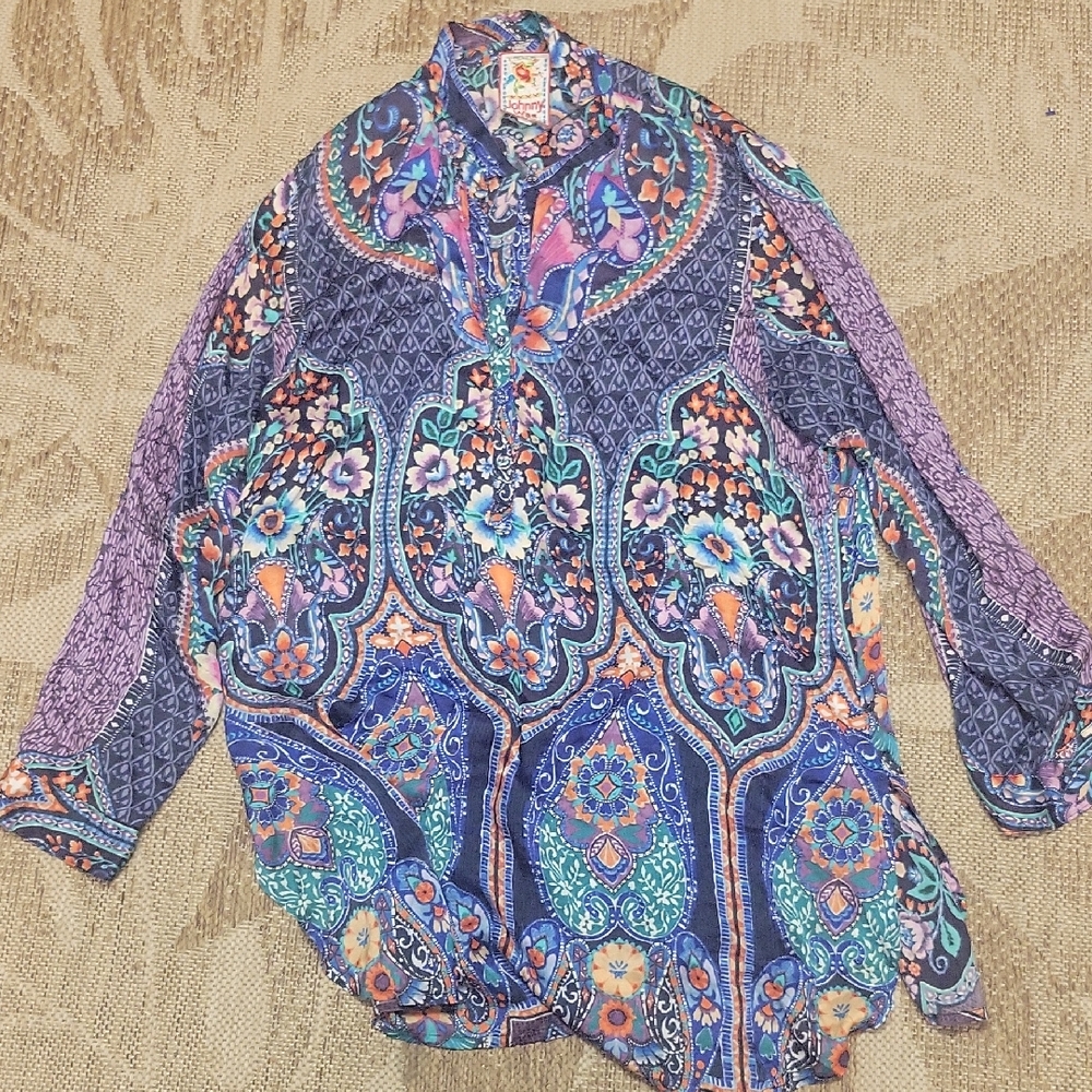 Johnny Was 100% Silk Tunic